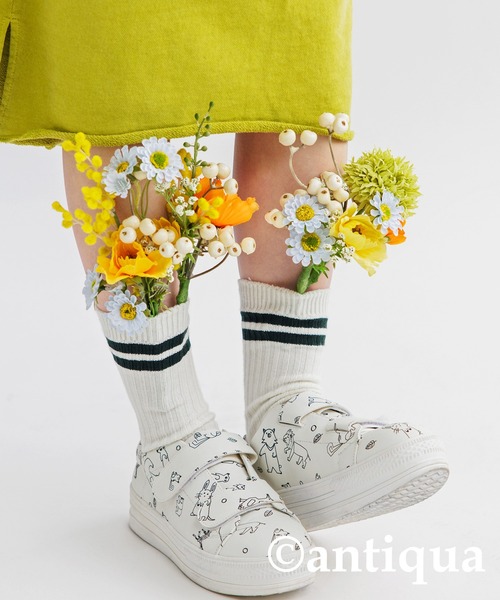 antiqua(アンティカ)の「手描きイラストスニーカー(スニーカー・キッズ・ホワイト・S/M/L/LL)」の4枚目の写真