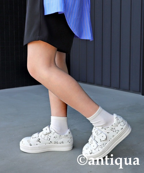 antiqua(アンティカ)の「手描きイラストスニーカー(スニーカー・キッズ・ホワイト・S/M/L/LL)」の13枚目の写真