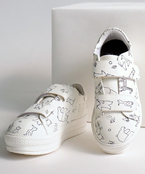 antiqua(アンティカ)の「手描きイラストスニーカー(スニーカー・キッズ・ホワイト・S/M/L/LL)」の5枚目の写真