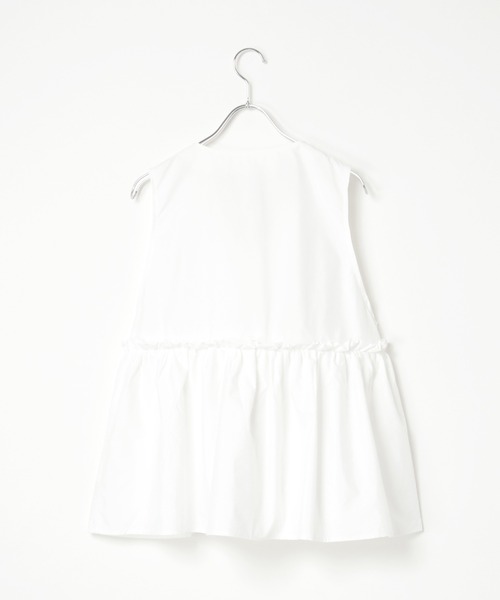 notch.（ノッチ）の「ペプラムVベスト（ベスト・レディース・オフホワイト/ブラック・M）」の5枚目の写真