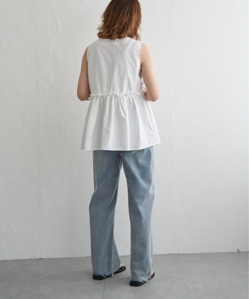 notch.（ノッチ）の「ペプラムVベスト（ベスト・レディース・オフホワイト/ブラック・M）」の22枚目の写真