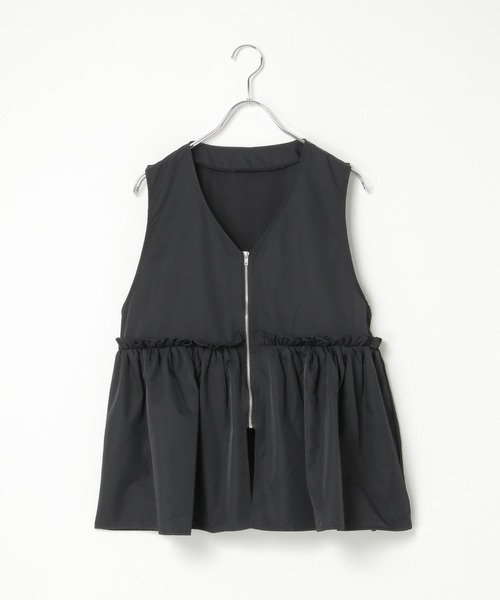 notch.（ノッチ）の「ペプラムVベスト（ベスト・レディース・オフホワイト/ブラック・M）」の12枚目の写真