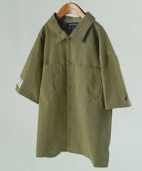 NAUTICA(ノーティカ)の「【NAUTICA/ノーティカ】ツイル半袖シャツ(シャツ/ブラウス・キッズ・ブラック/カーキ・S/M/L/XL/XS)」の2枚目の写真