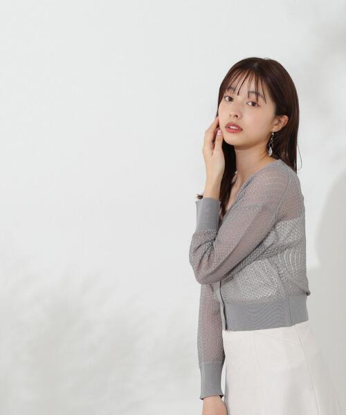 PROPORTION BODY DRESSING(プロポーションボディドレッシング)の「透かし編みショートカーデ / 1214274500(カーディガン/ボレロ・レディース・ホワイト/ダークグレー/レッド・FREE)」の8枚目の写真