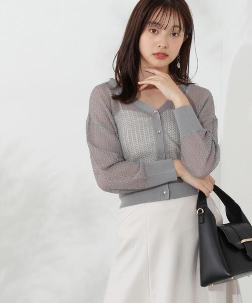 PROPORTION BODY DRESSING(プロポーションボディドレッシング)の「透かし編みショートカーデ / 1214274500(カーディガン/ボレロ・レディース・ホワイト/ダークグレー/レッド・FREE)」の9枚目の写真