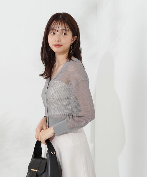 PROPORTION BODY DRESSING(プロポーションボディドレッシング)の「透かし編みショートカーデ / 1214274500(カーディガン/ボレロ・レディース・ホワイト/ダークグレー/レッド・FREE)」の10枚目の写真