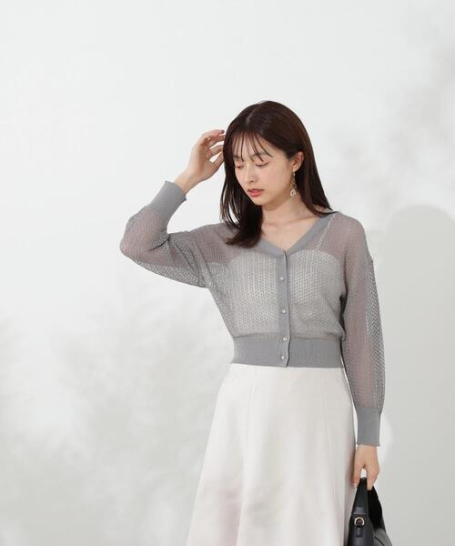 PROPORTION BODY DRESSING(プロポーションボディドレッシング)の「透かし編みショートカーデ / 1214274500(カーディガン/ボレロ・レディース・ホワイト/ダークグレー/レッド・FREE)」の11枚目の写真