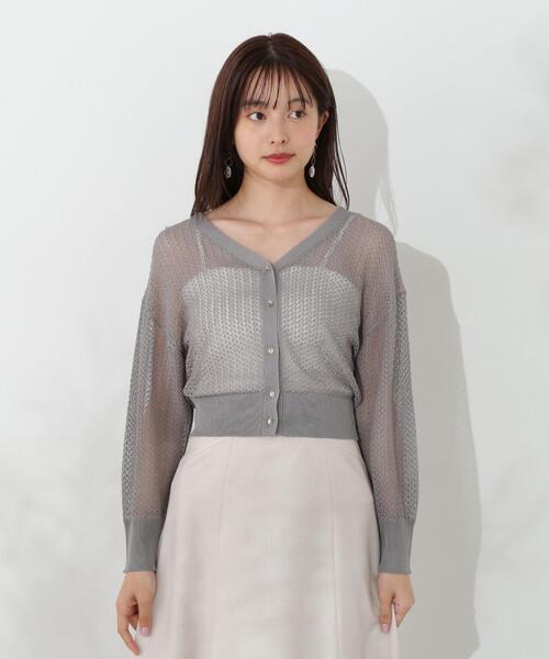 PROPORTION BODY DRESSING(プロポーションボディドレッシング)の「透かし編みショートカーデ / 1214274500(カーディガン/ボレロ・レディース・ホワイト/ダークグレー/レッド・FREE)」の14枚目の写真