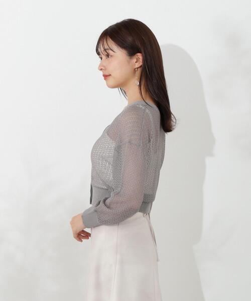 PROPORTION BODY DRESSING(プロポーションボディドレッシング)の「透かし編みショートカーデ / 1214274500(カーディガン/ボレロ・レディース・ホワイト/ダークグレー/レッド・FREE)」の15枚目の写真