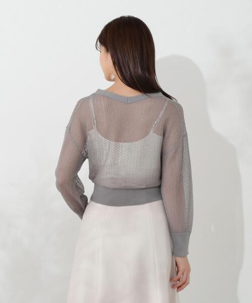 PROPORTION BODY DRESSING(プロポーションボディドレッシング)の「透かし編みショートカーデ / 1214274500(カーディガン/ボレロ・レディース・ホワイト/ダークグレー/レッド・FREE)」の16枚目の写真