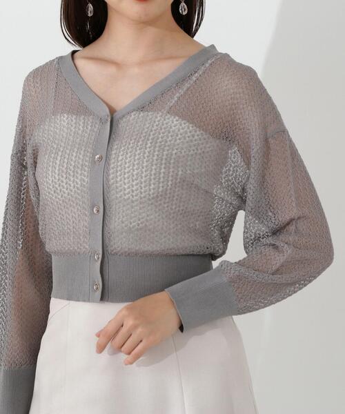 PROPORTION BODY DRESSING(プロポーションボディドレッシング)の「透かし編みショートカーデ / 1214274500(カーディガン/ボレロ・レディース・ホワイト/ダークグレー/レッド・FREE)」の17枚目の写真