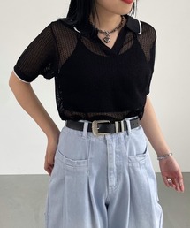 PAGEBOY | メッシュラインポロ(ニット/セーター)