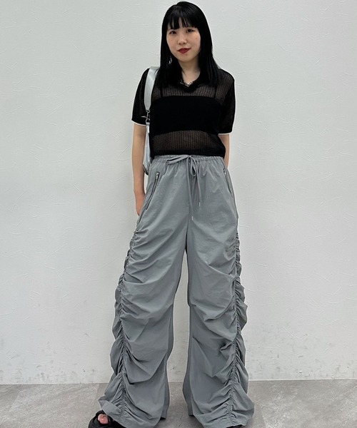 PAGEBOY（ページボーイ）の「メッシュラインポロ（ニット/セーター・レディース・グレー/ブラック/オフホワイト・FREE）」の9枚目の写真