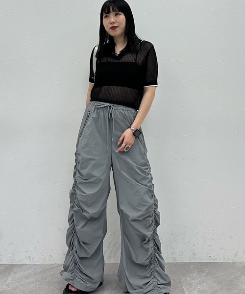 PAGEBOY（ページボーイ）の「メッシュラインポロ（ニット/セーター・レディース・グレー/ブラック/オフホワイト・FREE）」の10枚目の写真