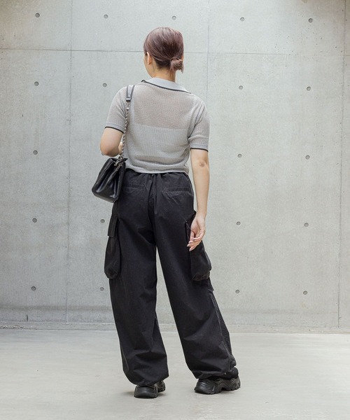 PAGEBOY（ページボーイ）の「メッシュラインポロ（ニット/セーター・レディース・グレー/ブラック/オフホワイト・FREE）」の14枚目の写真