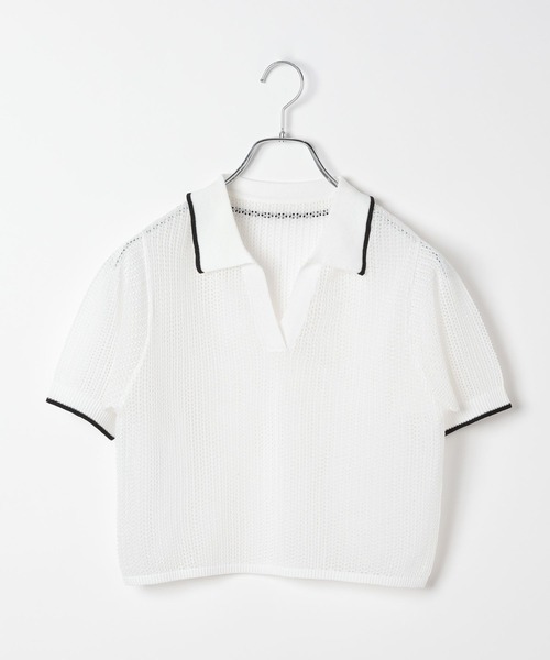 PAGEBOY（ページボーイ）の「メッシュラインポロ（ニット/セーター・レディース・グレー/ブラック/オフホワイト・FREE）」の20枚目の写真