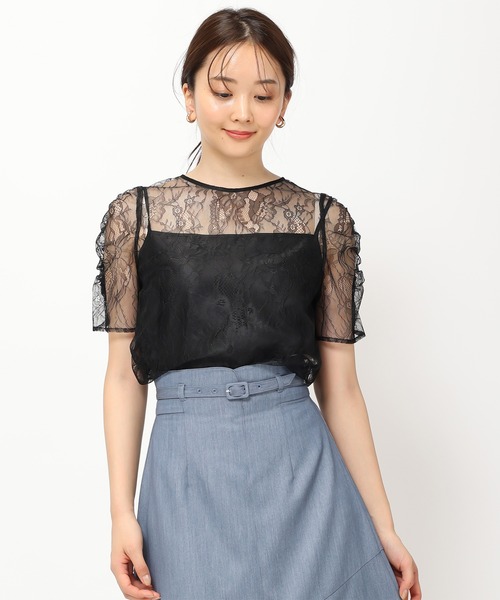 MISCH MASCH(ミッシュマッシュ)の「インナー付きレースブラウス/MM428104(シャツ/ブラウス・レディース・ブルー/ホワイト/ブラック・フリ-)」の9枚目の写真