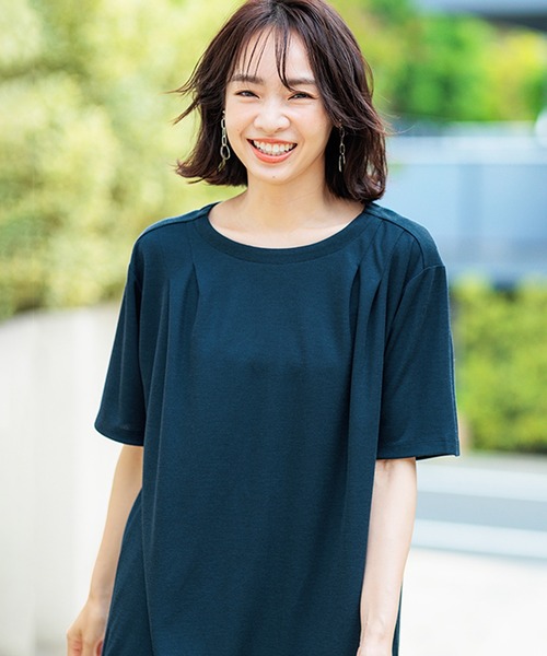 BELLUNA PLUS(ベルーナ)の「かのこ素材タックデザインワンピース(ワンピース・レディース・イエロー/カーキ/ワイン/ライトベージュ/ターコイズブルー・MEDIUM/X-LARGE/LARGE)」の20枚目の写真