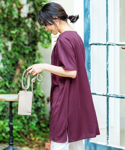 BELLUNA PLUS(ベルーナ)の「かのこ素材タックデザインワンピース(ワンピース・レディース・イエロー/カーキ/ワイン/ライトベージュ/ターコイズブルー・MEDIUM/X-LARGE/LARGE)」の7枚目の写真