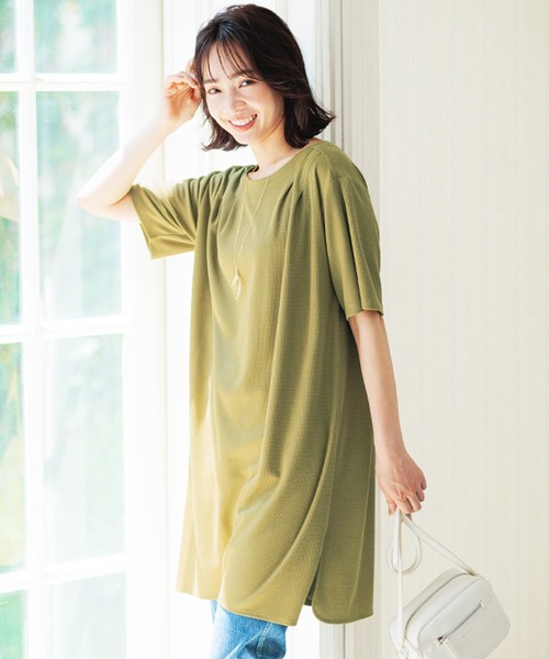 12 COHINA ワッフルタックデザインワンピース COHINA ランダムワッフルタックデザインワンピース Regular