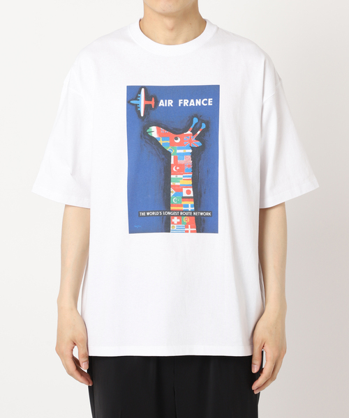 EDIFICE（エディフィス）の「SAVIGNAC (サビニャック) 別注 French Company プリント Tシャツ（Tシャツ/カットソー・メンズ・グリーン/ライトホワイト/ホワイト系その他/ホワイト/モスグリーン/ライトブルー/ホワイト×ホワイト/ブラック/パープル/ブルー系その他/ブルー/ブラック系その他・MEDIUM/X-LARGE/LARGE）」の22枚目の写真