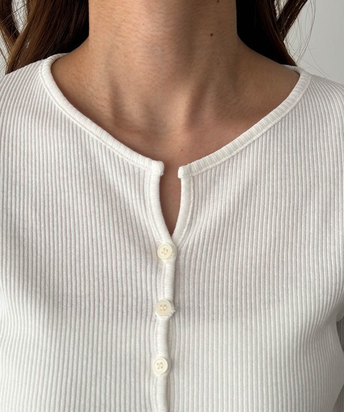 CANAL JEAN(キャナルジーン)の「El mar リブスキッパーカーディガン(カーディガン/ボレロ・レディース・ブラック/ライトカーキ/ホワイト/ネイビー・ONE SIZE)」の16枚目の写真