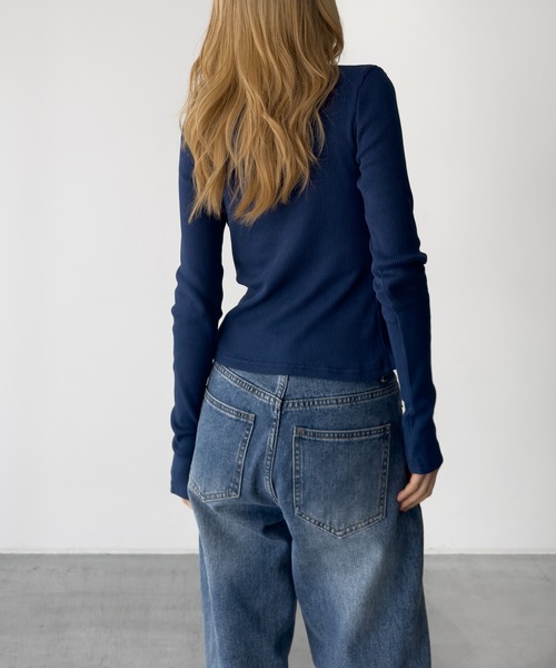 CANAL JEAN（キャナルジーン）の「El mar　リブスキッパーカーディガン（カーディガン/ボレロ・レディース・ブラック/ライトカーキ/ホワイト/ネイビー・ONE SIZE）」の16枚目の写真