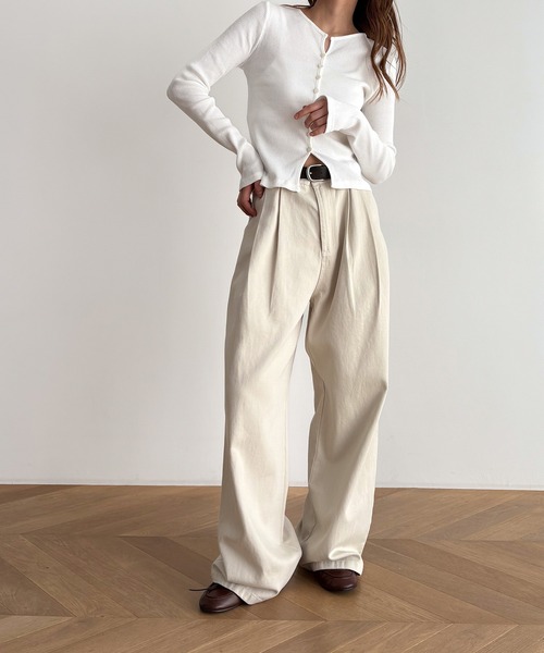 CANAL JEAN（キャナルジーン）の「El mar　リブスキッパーカーディガン（カーディガン/ボレロ・レディース・ブラック/ライトカーキ/ホワイト/ネイビー・ONE SIZE）」の12枚目の写真