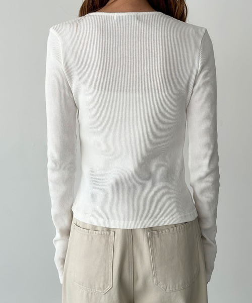 CANAL JEAN（キャナルジーン）の「El mar　リブスキッパーカーディガン（カーディガン/ボレロ・レディース・ブラック/ライトカーキ/ホワイト/ネイビー・ONE SIZE）」の19枚目の写真