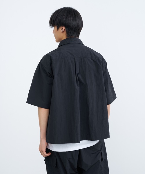 BRIEFING ブラック ショートスリーブ シャツ M SINSS（シンス）の「Tech nylon short sleeve shirt / テックナイロン