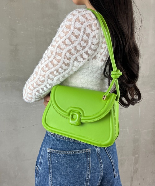 Loco Ocean(ロコオーシャン)の「【高見え】フェイクレザー/ ショルダーバッグ ミニバッグ(ショルダーバッグ・レディース・グリーン/ホワイト/ブラック・ONE SIZE)」の14枚目の写真