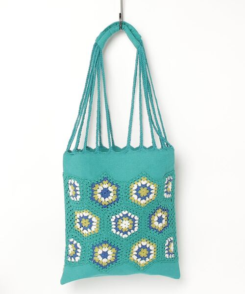 ONE DAY KMC （ワンデイケーエムシー）の「チャイハネ / クロシェラＢＡＧ / ISYP3202（トートバッグ・レディース・ターコイズブルー/オフホワイト/ベージュ・ONESIZE）」の9枚目の写真