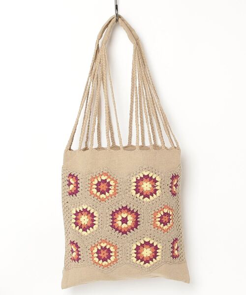 ONE DAY KMC （ワンデイケーエムシー）の「チャイハネ / クロシェラＢＡＧ / ISYP3202（トートバッグ・レディース・ターコイズブルー/オフホワイト/ベージュ・ONESIZE）」の10枚目の写真
