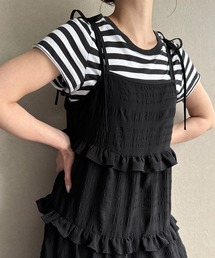ポコポコフリルティアードキャミワンピース