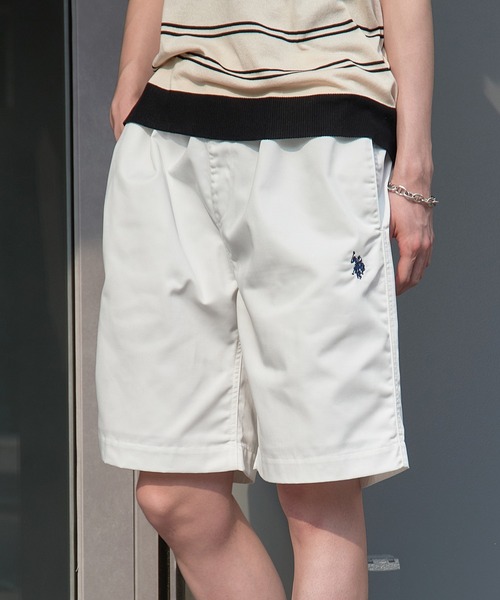 U.S. POLO ASSN.(ユーエスポロアッスン)の「【U.S. POLO ASSN.】TCツイルサガラワッペンワンポイント刺繍イージーショートパンツ 043010(その他パンツ・メンズ・ブラック/チャコールグレー/ベージュ/ホワイト・S/M/L/LL)」の2枚目の写真