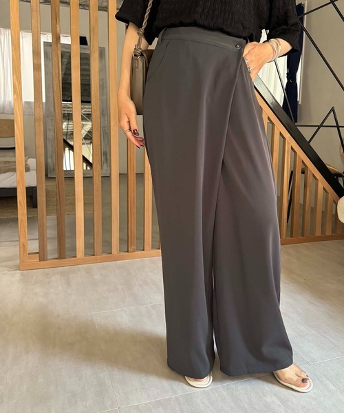 CE'E_SE'E（シーシー）の「[追加決定]ダブルクロスラップパンツ（その他パンツ・レディース・チャコールグレー/ブラック/サックスブルー・FREE）」の2枚目の写真