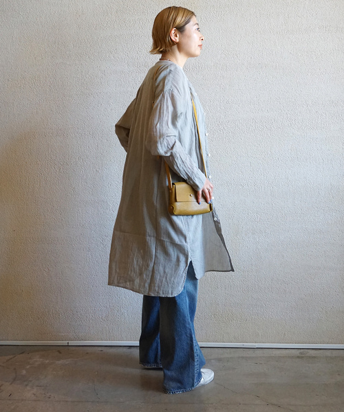 JOURNAL STANDARD LUXE(ジャーナルスタンダード ラックス)の「【ARMEN 】GAUZE UTILTY BANDED COLLAR LONG SH(シャツ/ブラウス・レディース・ホワイト/ライトグレー/ブラック/パープル・3)」の8枚目の写真