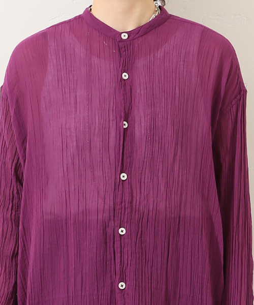 JOURNAL STANDARD LUXE(ジャーナルスタンダード ラックス)の「【ARMEN 】GAUZE UTILTY BANDED COLLAR LONG SH(シャツ/ブラウス・レディース・ホワイト/ライトグレー/ブラック/パープル・3)」の21枚目の写真