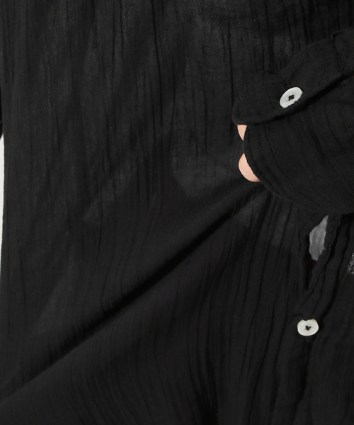 ジャーナルスタンダードラックス ⭐︎ ARMEN アーメン ガーゼロングシャツ セール】【ARMEN 】GAUZE UTILTY BANDED COLLAR LONG SH（シャツ