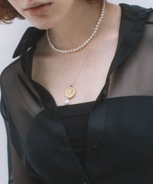 IRIS 47】amber glass chain necklace アンバー グラスチェーン 