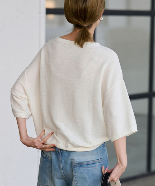 即発送FRAMeWORK　LINEN-TERRY-ルーズプルオーバー2　ベージュ 即発送FRAMeWORK LINEN-TERRY-ルーズプルオーバー2 ベージュ フレーム