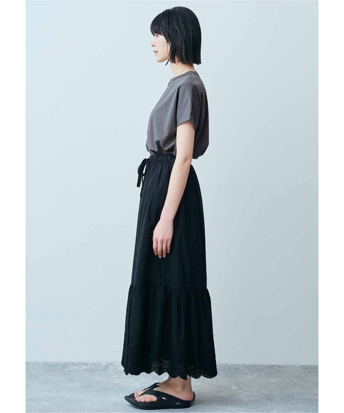 THREE FIFTY STANDARD（スリーフィフティースタンダード）の「ＴＨＲＥＥ　ＦＩＦＴＹ　ＳＴＡＮＤＡＲＤ　汗じみ軽減加工をほどこしたフレンチスリーブＴシャツ（Tシャツ/カットソー・レディース・ブルー/チャコールグレー/ベージュ・LARGE/MEDIUM）」の12枚目の写真