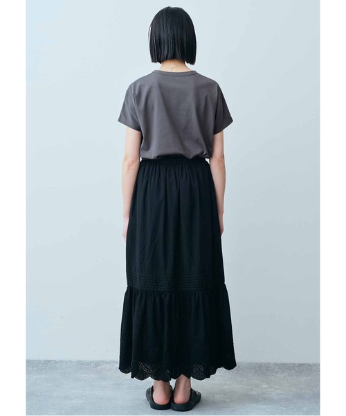 THREE FIFTY STANDARD（スリーフィフティースタンダード）の「ＴＨＲＥＥ　ＦＩＦＴＹ　ＳＴＡＮＤＡＲＤ　汗じみ軽減加工をほどこしたフレンチスリーブＴシャツ（Tシャツ/カットソー・レディース・ブルー/チャコールグレー/ベージュ・LARGE/MEDIUM）」の13枚目の写真