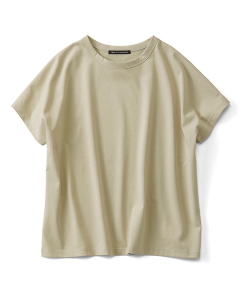 THREE FIFTY STANDARD（スリーフィフティースタンダード）の「ＴＨＲＥＥ　ＦＩＦＴＹ　ＳＴＡＮＤＡＲＤ　汗じみ軽減加工をほどこしたフレンチスリーブＴシャツ（Tシャツ/カットソー・レディース・ブルー/チャコールグレー/ベージュ・LARGE/MEDIUM）」の20枚目の写真