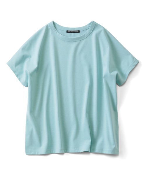 THREE FIFTY STANDARD（スリーフィフティースタンダード）の「ＴＨＲＥＥ　ＦＩＦＴＹ　ＳＴＡＮＤＡＲＤ　汗じみ軽減加工をほどこしたフレンチスリーブＴシャツ（Tシャツ/カットソー・レディース・ブルー/チャコールグレー/ベージュ・LARGE/MEDIUM）」の22枚目の写真