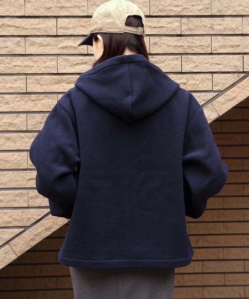 ダントン HOODED WOOL JACKET 38 ネイビー DANTON