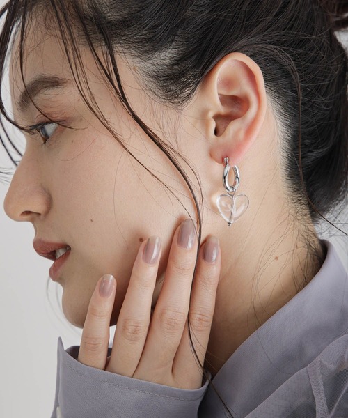 RAGEBLUE(レイジブルー)の「クリアハートピアス(ピアス(両耳用)・レディース・その他・FREE)」の9枚目の写真