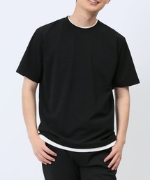TAKA-Q | タカキュー ストレッチ ウォッシャブル フェイククルーネック半袖Tシャツ(Tシャツ/カットソー)