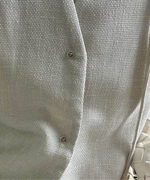 lawgy(ラウジー)の「string pin sleeve gather jacket tops / ストリングピンスリーブギャザージャケットトップス(その他トップス・レディース・ベージュ/ホワイト・FREE)」の13枚目の写真