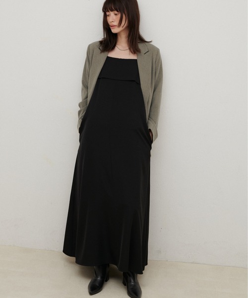 LARUTA(ラルータ)の「【LARUTA】ビスチェ風キャミワンピース(ワンピース・レディース・ブラック/グレイッシュベージュ/ブラウン/その他1/チャコールグレー・MEDIUM/LARGE)」の3枚目の写真